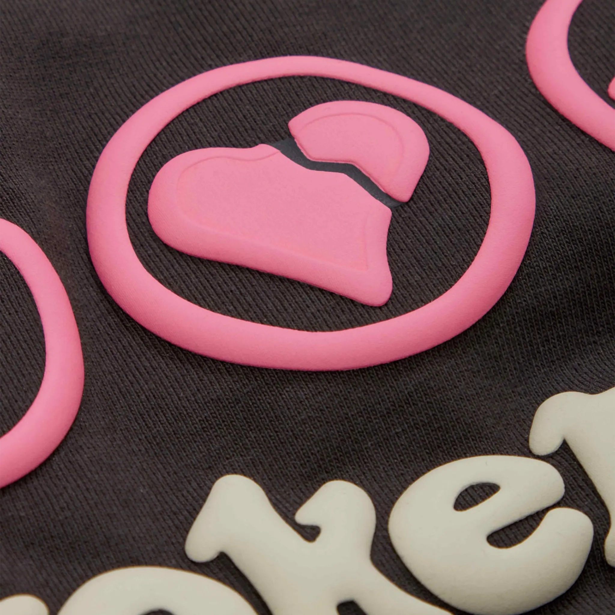 Logo view of Broken Planet Hearts Are Made To Be Broken Soot Black Hoodie